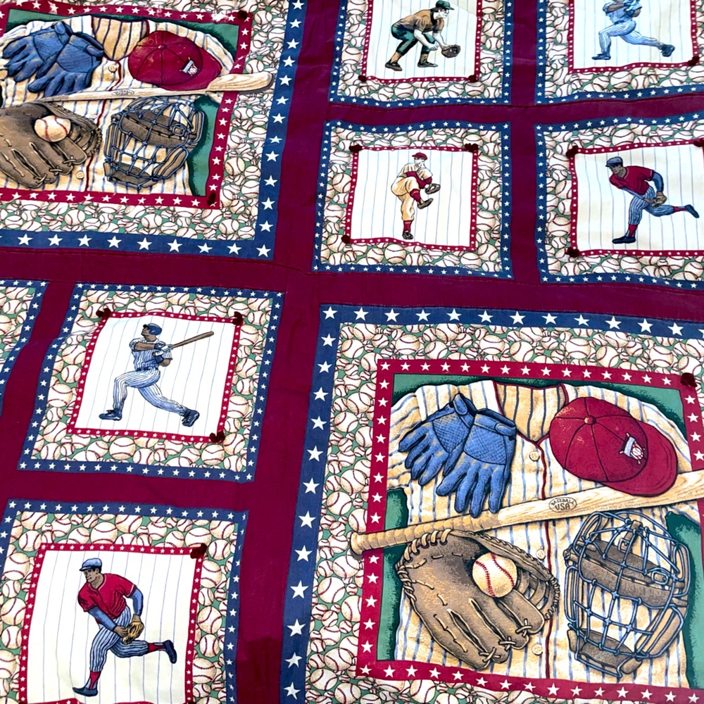 Beautiful handmade baseball quilt